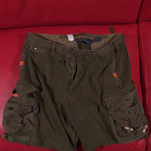 Olive Green Cargo Shorts